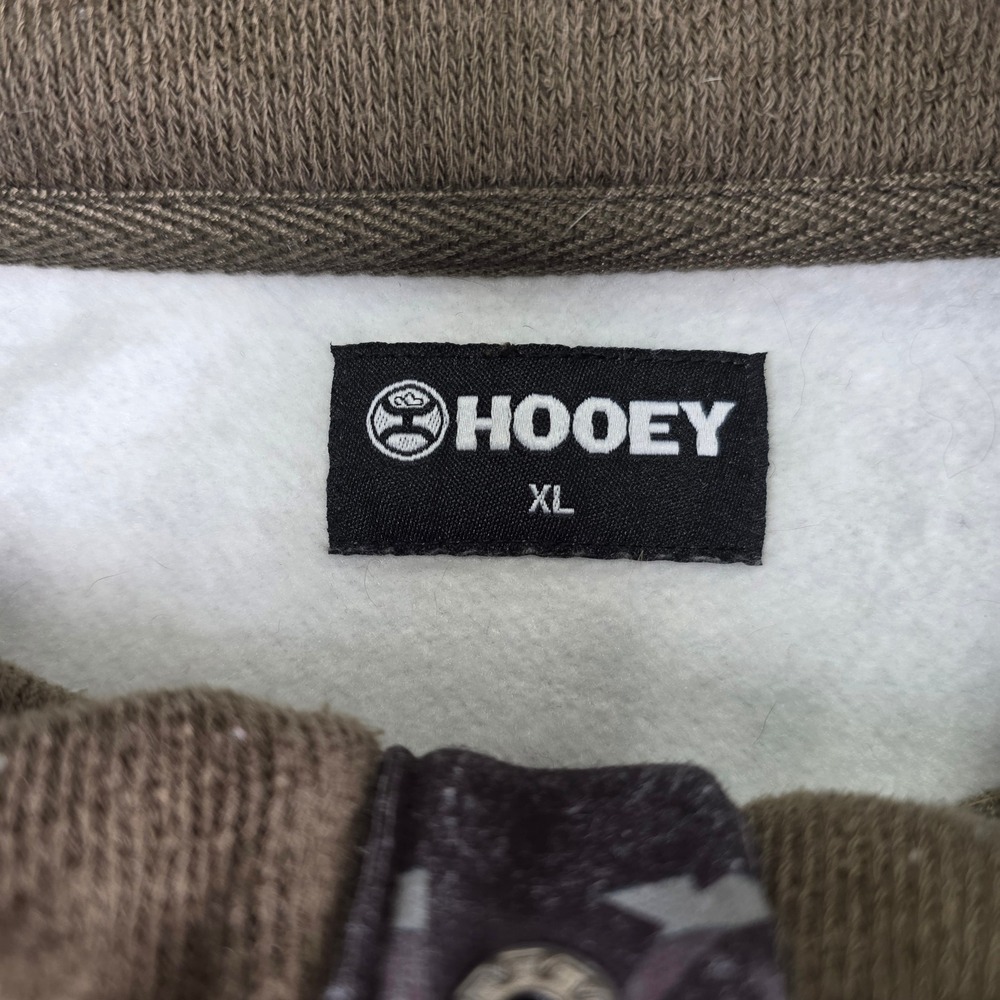 Hooey Mens XL Southwestern Aztec Print Snap Mock Neck Pullover Sweatshirt Olive - Picture 2 of 9